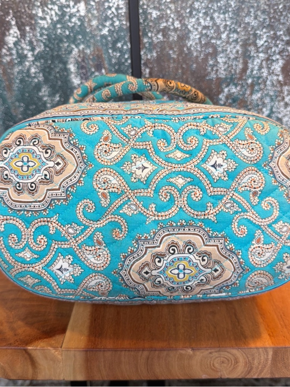 Vera Bradley Boho 2010s Quilted Zip Tote Turquoise Multi (GUC) - Picture 13 of 17